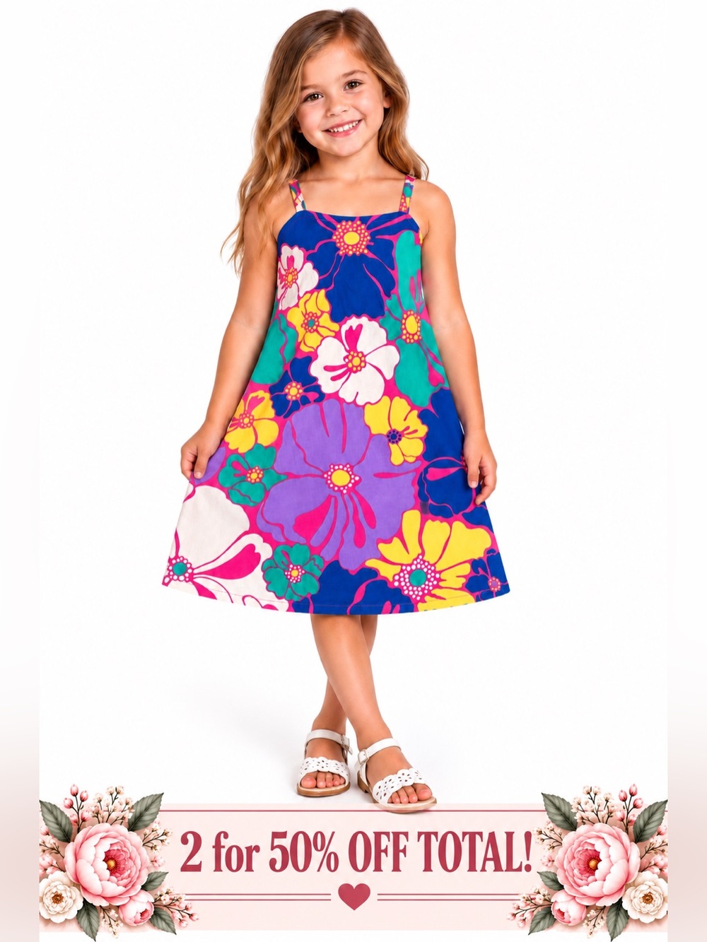 Gap Kids Girls M 8-9 Floral Knot Back Shift Sundress Linen Blend Colorful